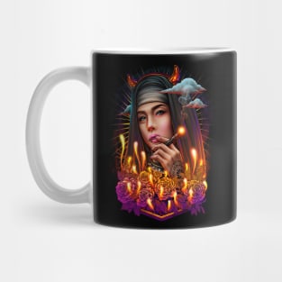 badass nun smoking Mug